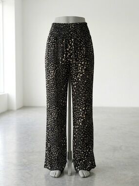 O'Neill Black Wide-Leg Printed Pants